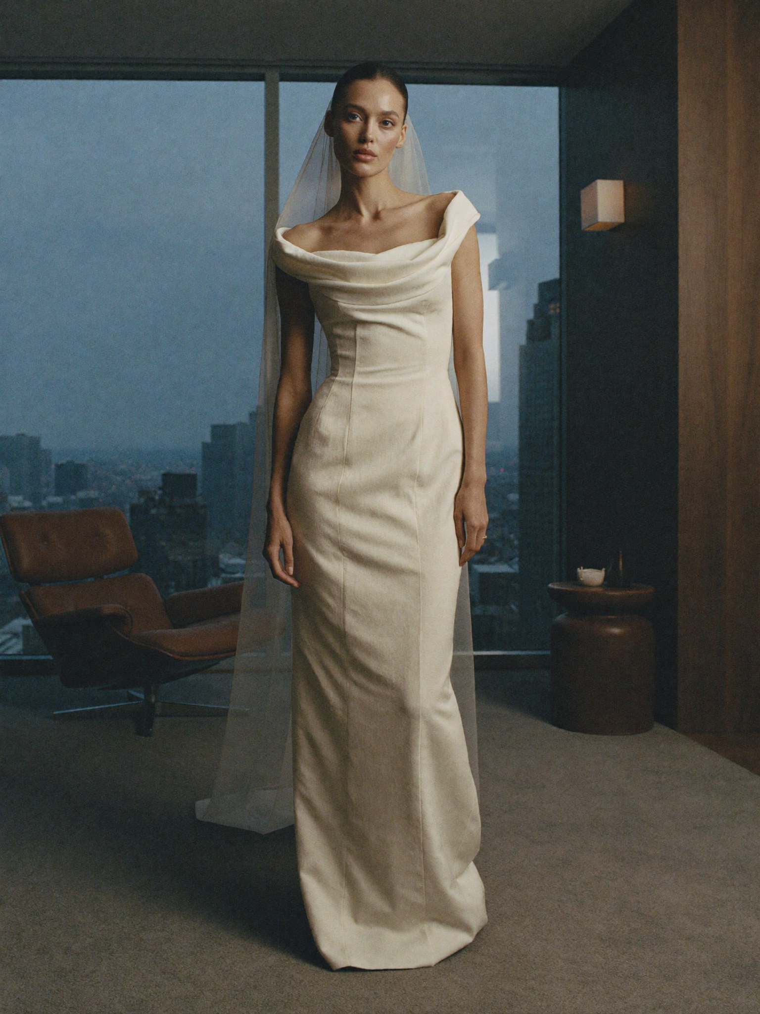 Rose — Cowl Neckline Column Gown