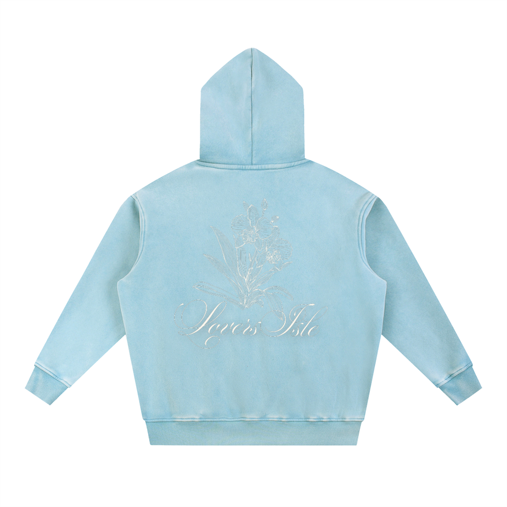 Sweat à capuche oversize en polaire délavé