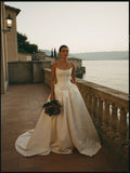Cowl Neckline Basque A-Line Wedding Dress – Draped Couture Bridal Gown | Lovers Isle Bridal