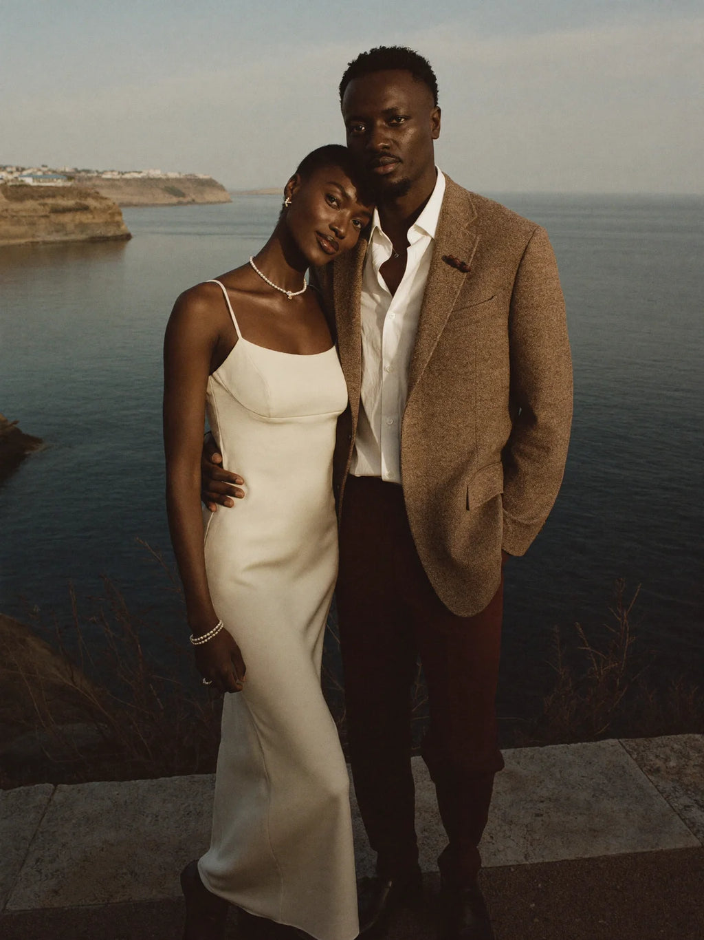 Curved Neckline Fitted Wedding Dress – Sculpted Minimalist Bridal Gown | Lovers Isle Bridal