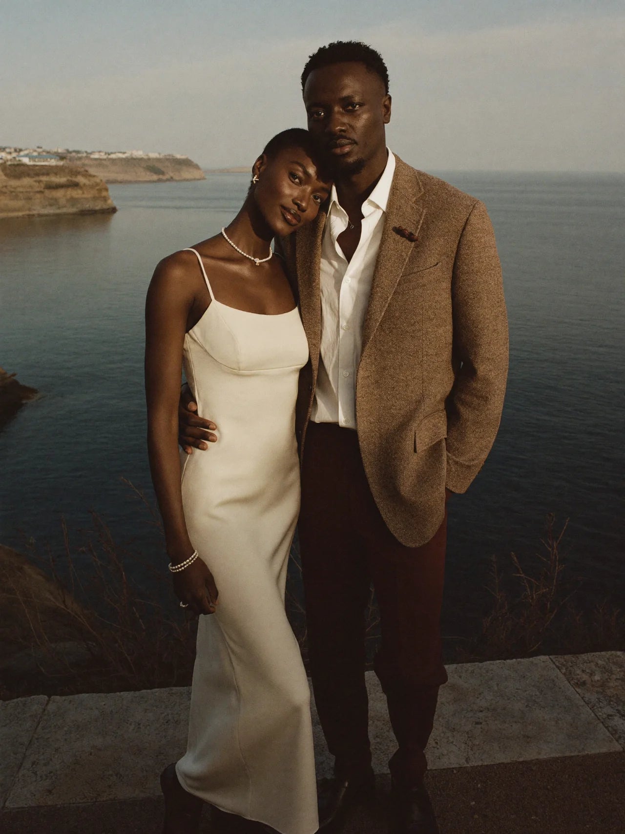 Curved Neckline Fitted Wedding Dress – Sculpted Minimalist Bridal Gown | Lovers Isle Bridal