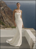 Classic Strapless Crepe Wedding Dress – Minimalist Strapless Bridal Gown | Lovers Isle Bridal