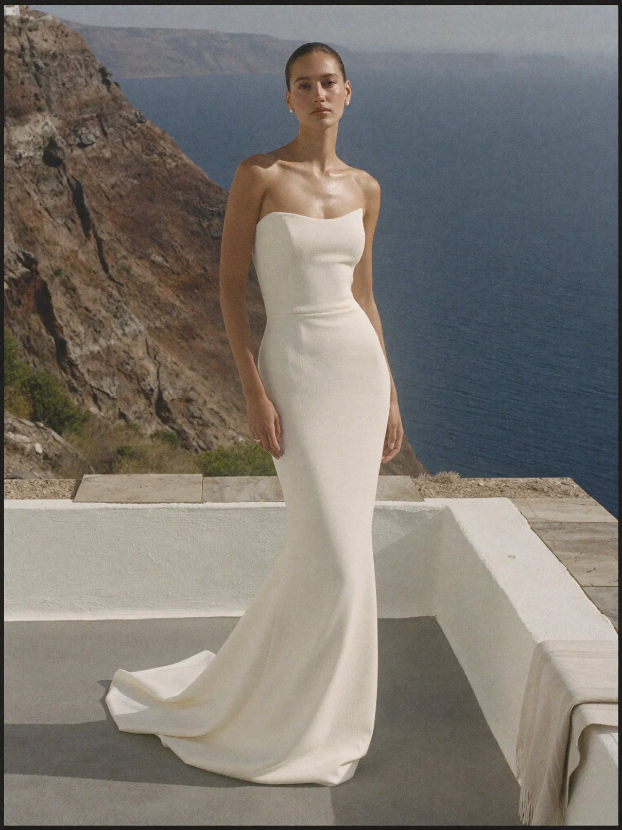 Classic Strapless Crepe Wedding Dress – Minimalist Strapless Bridal Gown | Lovers Isle Bridal