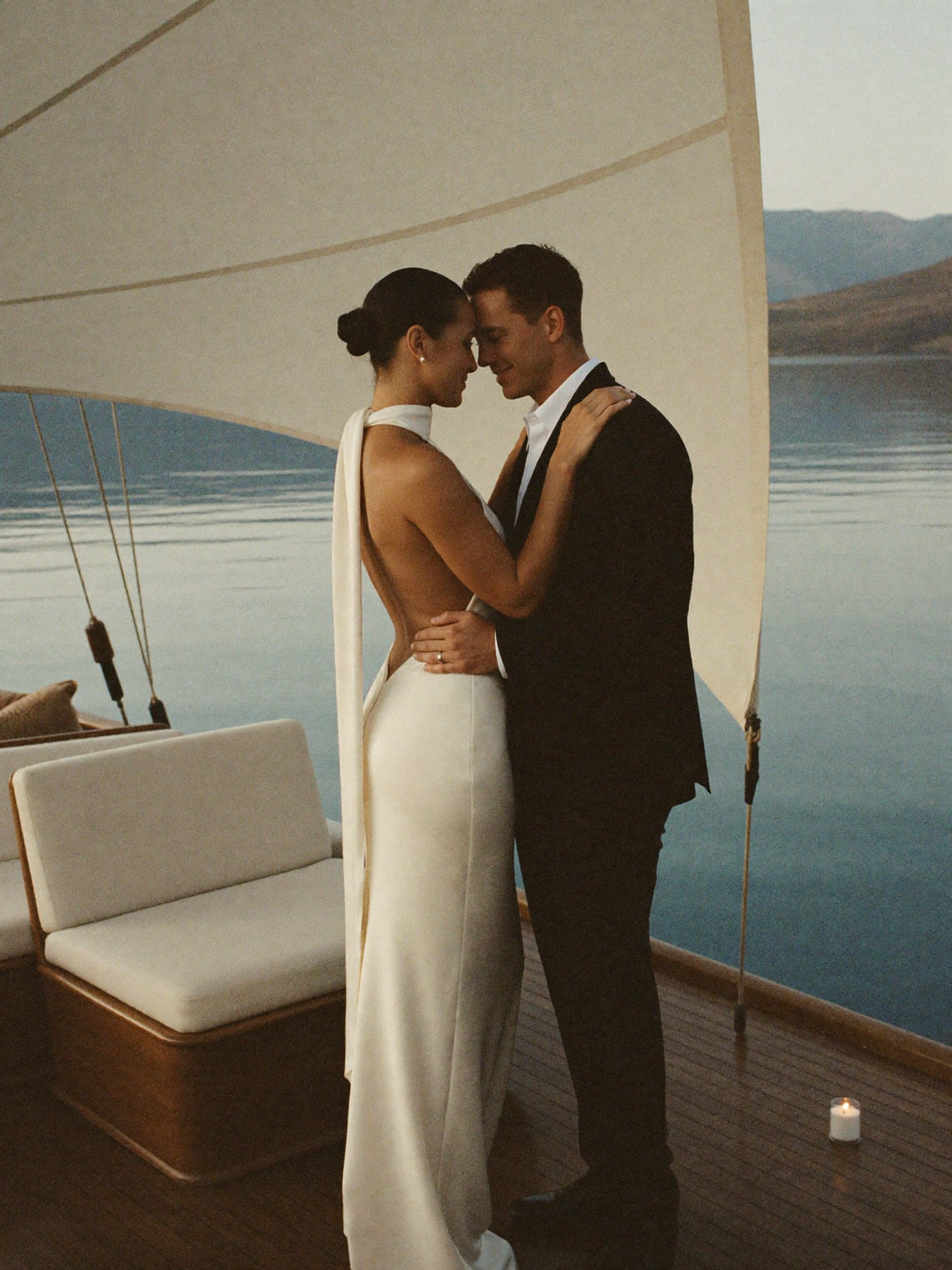 BONNIE | HALTER NECK COLUMN WEDDING DRESS – COASTAL DESTINATION BRIDAL GOWN