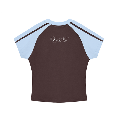 Contrast Stripes Bodycon Raglan  Sleeve T-Shirt